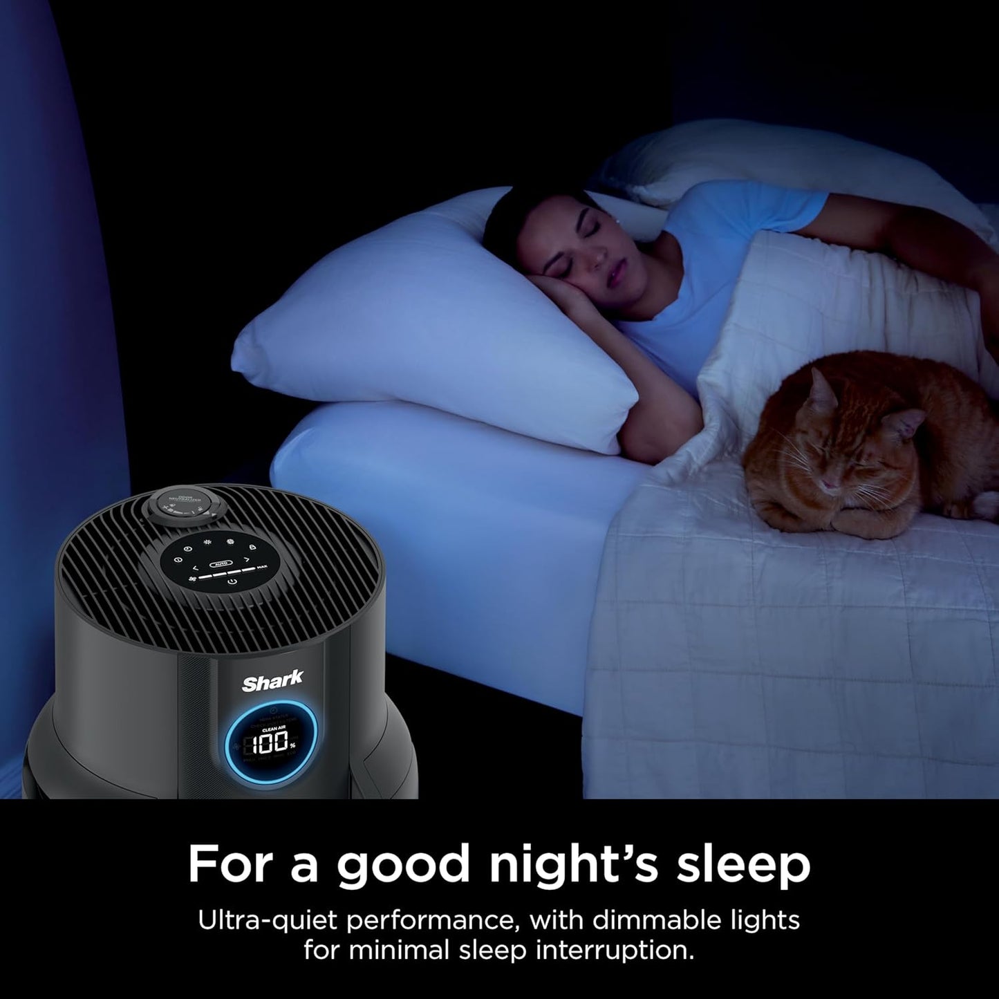 Home purifier with NeverChange HEPA air filter for multi-room powerful purification, filters smoke and captures 99.98% of particles and dust
